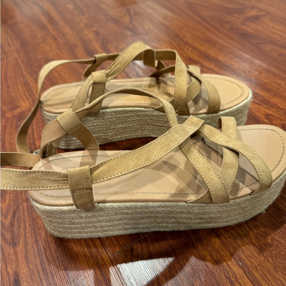 Tan Platform Espadrille Sandals